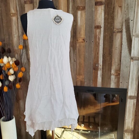 NWT Coco + Carmen Lace Handkerchief Hem Lagenlook Artsy Lightweight dress S/M - Picture 4 of 5